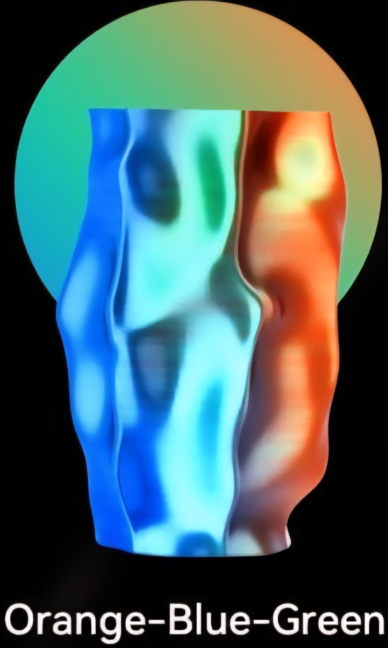 Tri-Color Orange-Blue-Green (Silk)